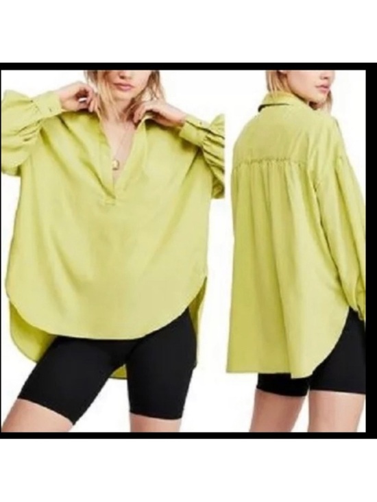 We The Free Tops - We The Free Large Olive Green Oversized Button-Front Shirt